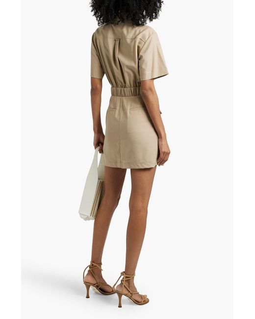 Jonathan Simkhai Natural Crissy Wool-Blend Twill Mini Shirt Dress