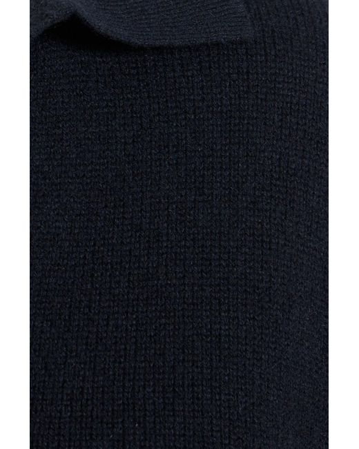 Joseph Blue Cropped Cashmere Polo Sweater