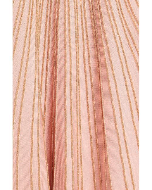Zimmermann Pink Oberteil aus stretch-strick in metallic-optik mit cut-outs