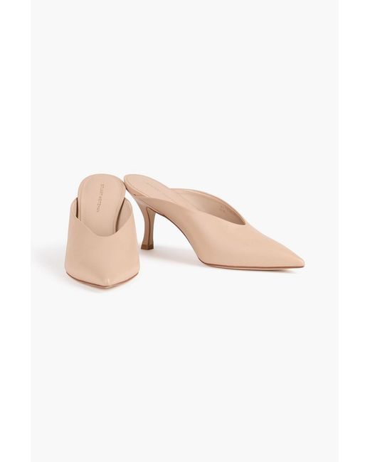 Stuart Weitzman Pink Lula Leather Mules