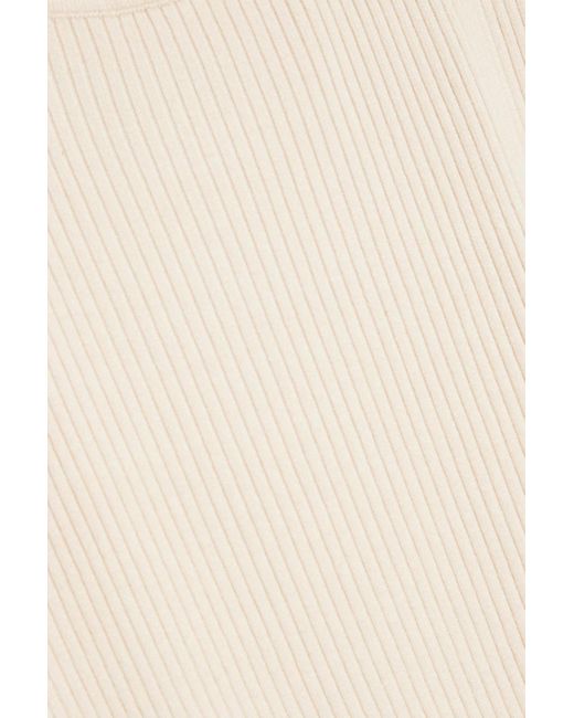 Jonathan Simkhai White Kenny Cutout Ribbed-knit Turtleneck Midi Dress