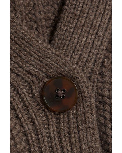 Autumn Cashmere Brown Ribbed-knit Cardigan