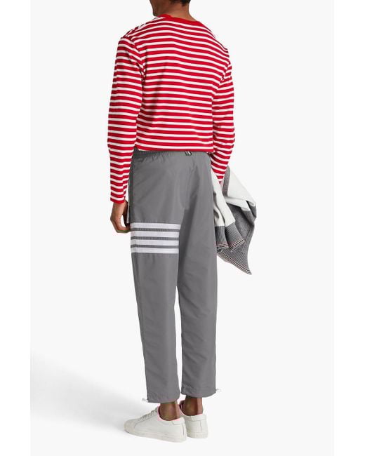 Thom Browne Gray Striped Ripstop Track Pants for men