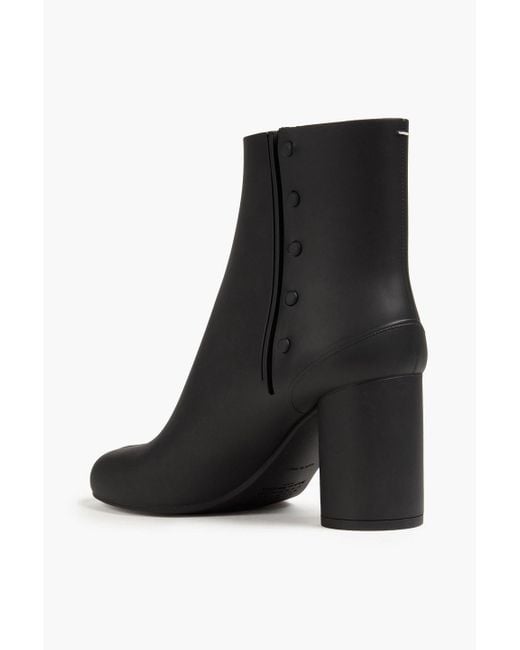 Maison Margiela Black Pvc Split-toe Ankle Boots