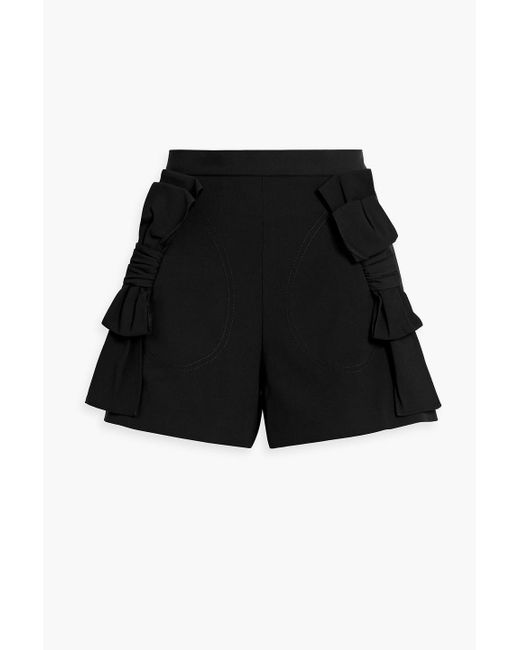 RED Valentino Black Bow-detailed Twill Shorts