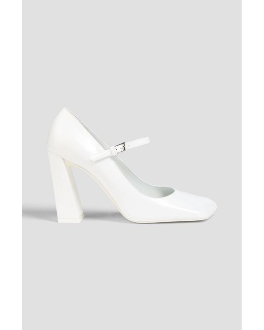 AMINA MUADDI White Charlotte Patent-leather Mary Jane Pumps