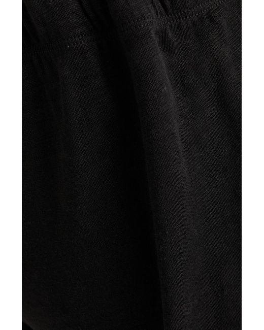 James Perse Black Shorts aus jersey aus einer leinenmischung