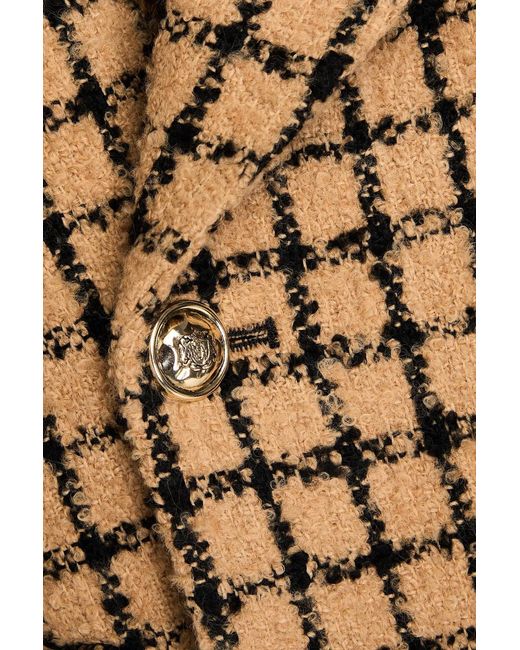 Sandro Brown Checked Bouclé-tweed Blazer