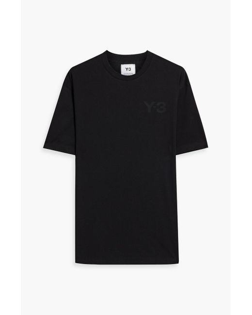 Y-3 Black Appliquéd Cotton-jersey T-shirt for men