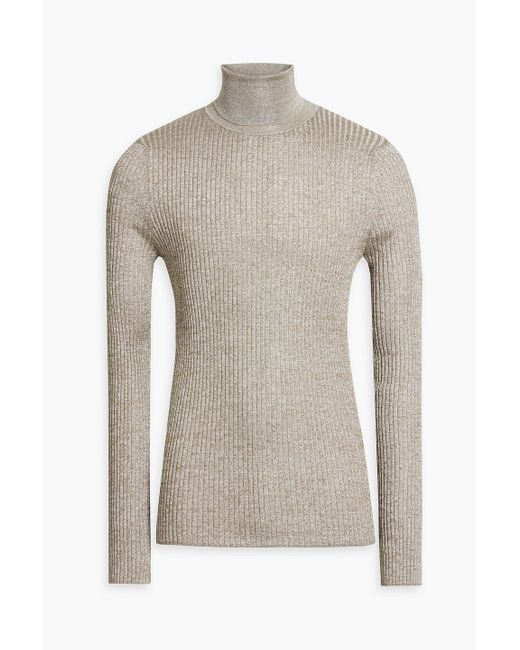 Dolce & Gabbana Gray Slim-fit Ribbed-knit Turtleneck Sweater for men