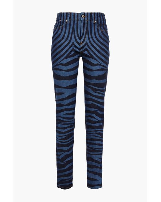 Just Cavalli Denim Zebra-print High 