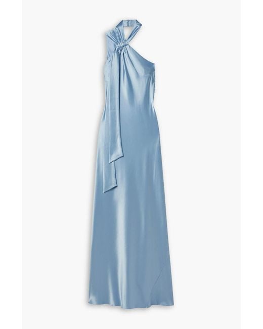 Galvan Blue Ushuaia Satin Halterneck Gown