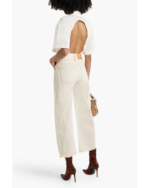 Ulla Johnson Natural Thea Cropped High-rise Straight-leg Jeans