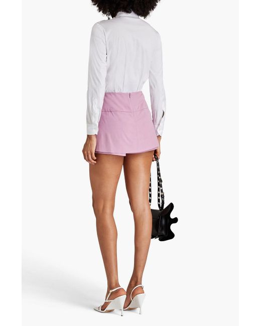 RED Valentino Pink Bow-embellished Twill Shorts