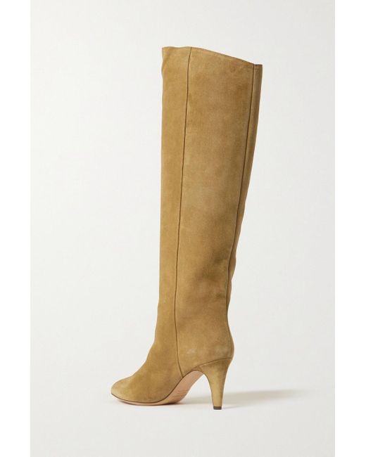 Isabel Marant Natural Lispa Suede Knee Boots