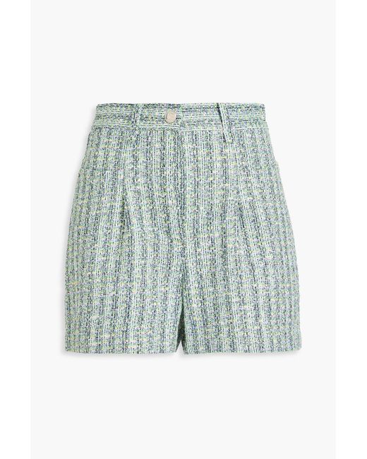 Maje Green Metallic Tweed Shorts