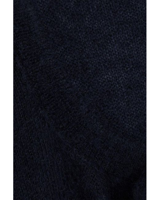 Ganni Blue Weste aus einer mohairmischung mit bindedetail