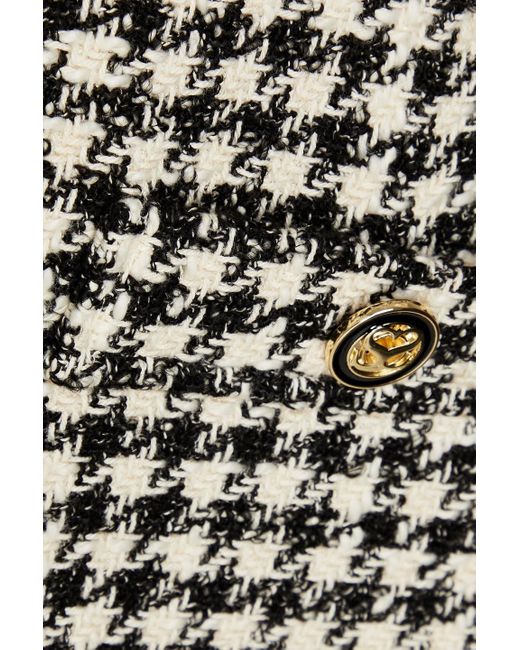 Sandro White Rozeana Lace-paneled Cotton-blend Tweed Mini Dress