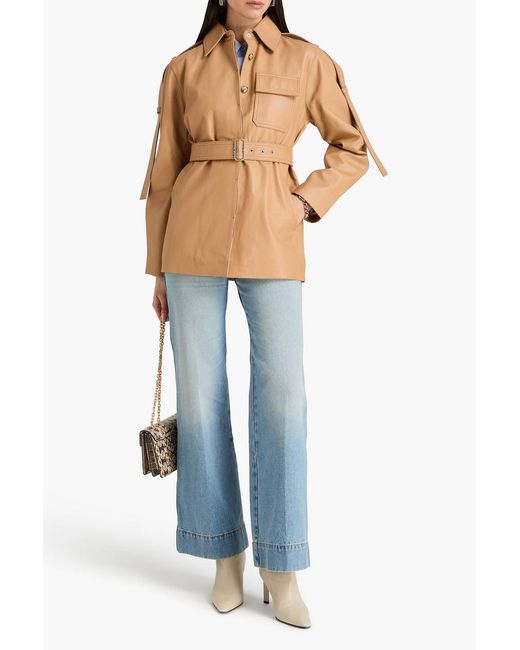 Victoria Beckham Natural Belted Leather Jacket