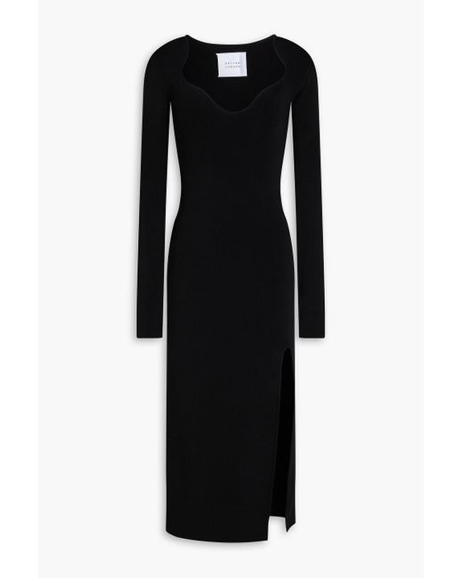 Galvan Black Kaia Ponte Midi Dress