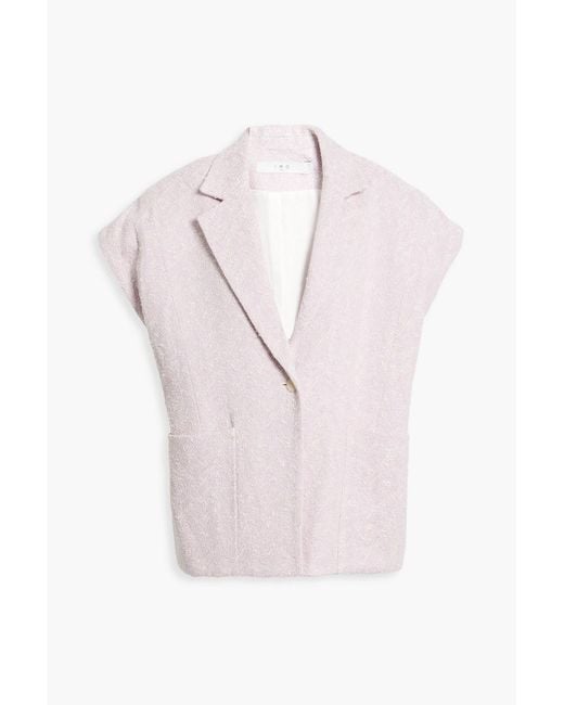 IRO Pink Uvani Linen-blend Tweed Jacket
