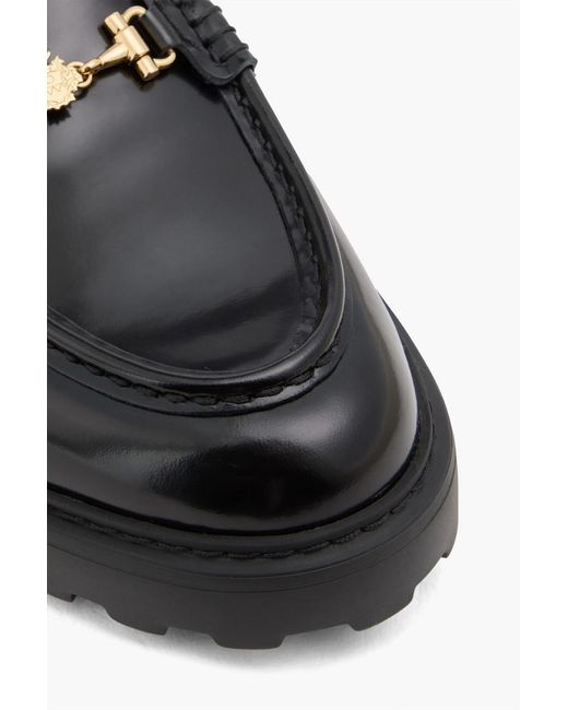 Bally Black Galika Glossed-Leather Loafers