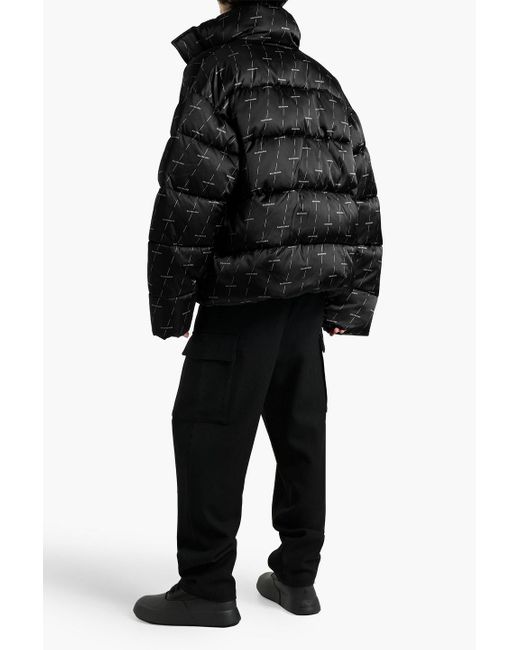 Balenciaga Black Oversized Logo-print Quilted Shell Down Jacket for men