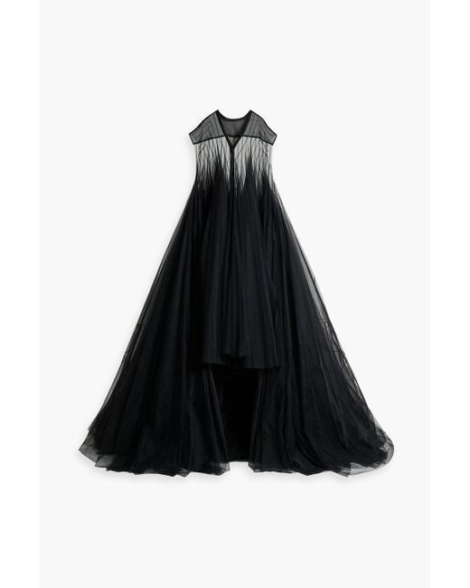 Rick Owens Black Layered Tulle Gown