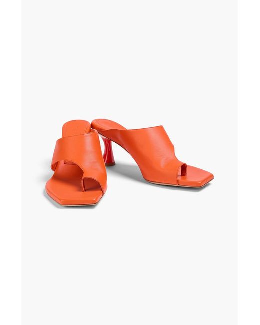 STUDIO AMELIA Red Ida 70 Leather Mules