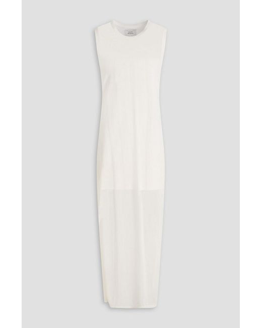 Loulou de Saison White Phila Cotton-blend Midi Dress