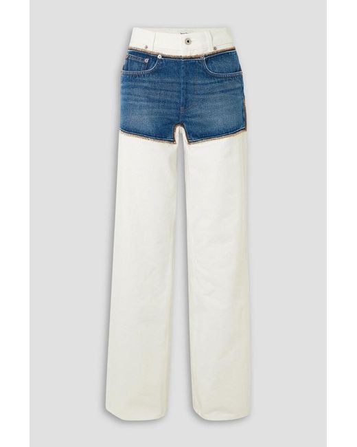 Jean Paul Gaultier Blue Petit Grand Two-tone Wide-leg Jeans