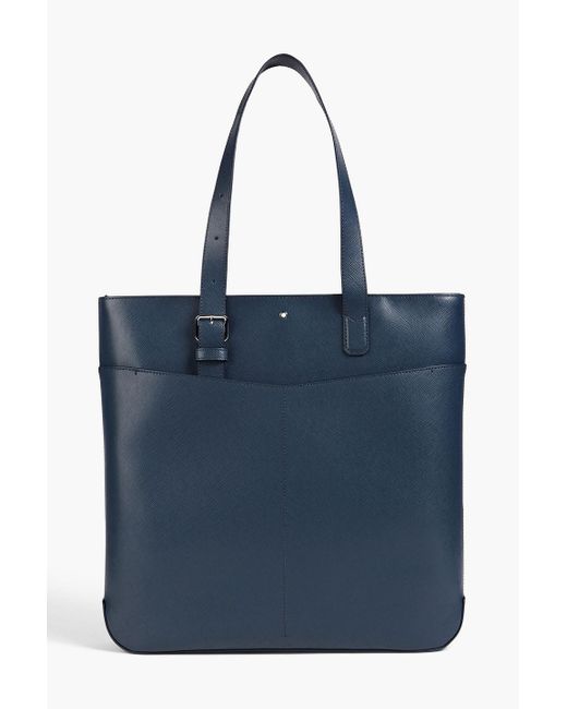 Montblanc Blue Textured-leather Tote for men