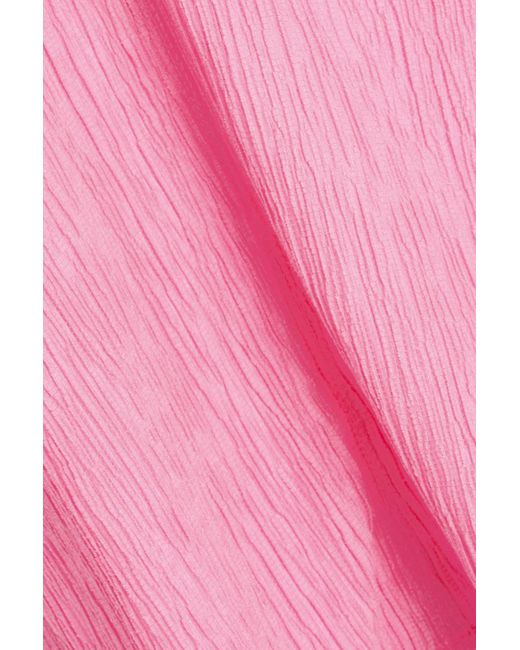 Stine Goya Pink Ida Crinkled Lyocell-Blend Blouse