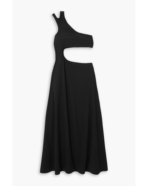 Dodo Bar Or Black Sherly One-shoulder Cutout Stretch-jersey Midi Dress
