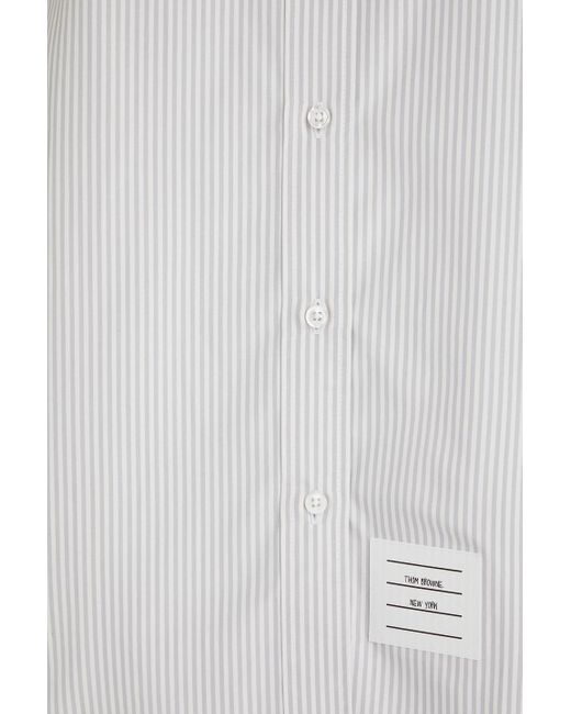 Thom Browne White Hemd aus popeline aus einer seiden-baumwollmischung mit streifen