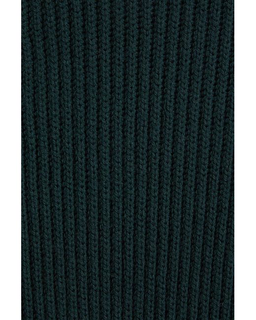 Zimmermann Green Ribbed Wool Midi Skirt