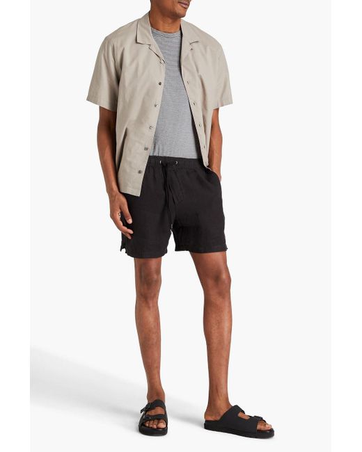 James Perse Black Linen Shorts for men