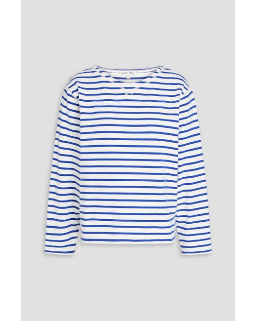 Alex Mill Blue Lakeside Striped Cotton-jersey Top