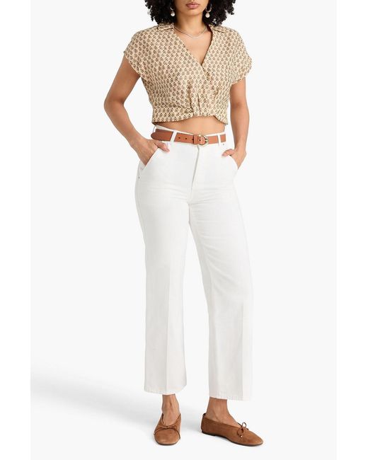 Claudie Pierlot White High-rise Straight-leg Jeans