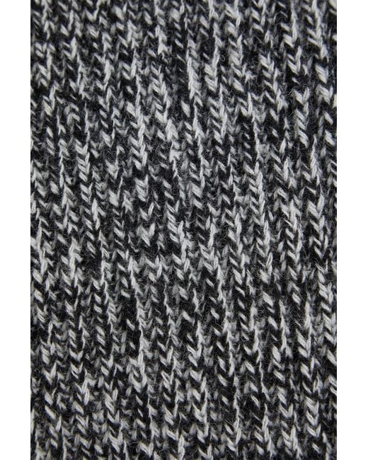Ganni Gray Mélange Wool-blend Scarf