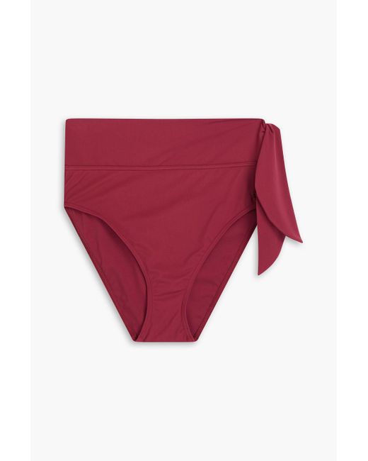 Zimmermann Red Knotted High-rise Bikini Briefs