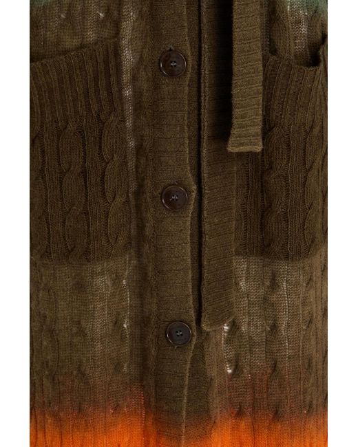 Etro Dégradé Cable-knit Wool Cardigan in Blue | Lyst