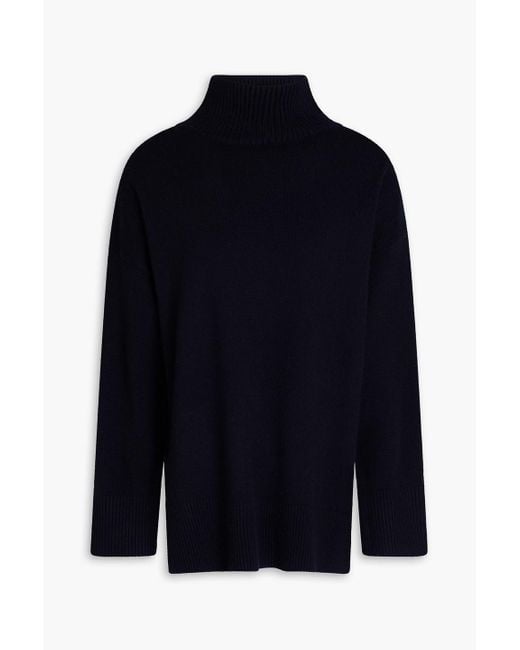 Vince Blue Wool And Cashmere-Blend Turtleneck Sweater