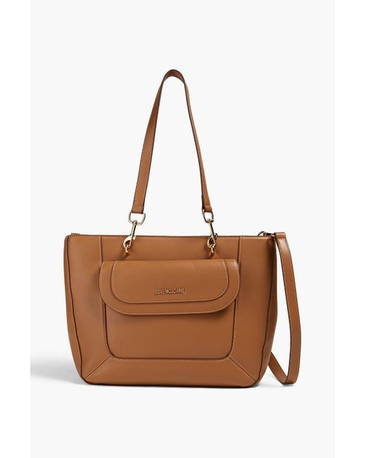 Love Moschino Brown Faux Leather Tote