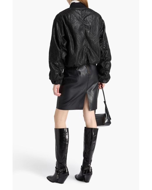 Rag & Bone Black Jemma Embroidered Bomber Jacket