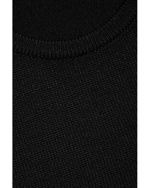 1017 ALYX 9SM Black Capulet Leather-Trimmed Cropped Knitted Top