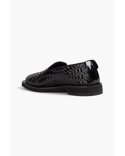 Emporio Armani Loafers aus geflochtenem lackleder in Black für Herren