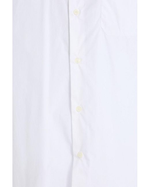 Versace White Printed Twill-Paneled Cotton-Poplin Shirt for men