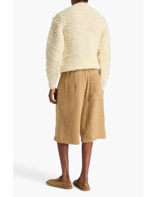 Dries Van Noten Shorts aus tweed aus einer jutemischung mit tunnelzug in Natural für Herren