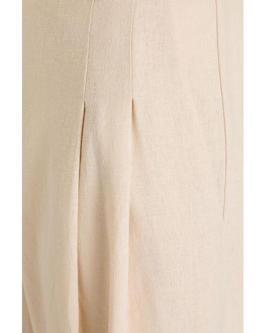 By Malene Birger Natural Cymbaria Pleated Linen-Blend Gauze Wide-Leg Pants